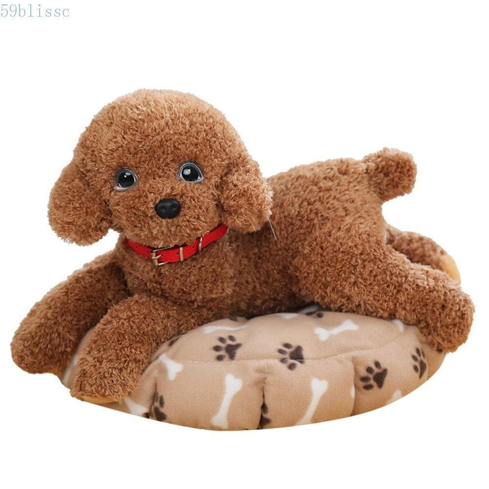 Bonecas Recheadas De Cachorro BLISSC , Brinquedo De Pelúcia Estilo Deitado De Simulação , Brinquedos Poodle De Animais
