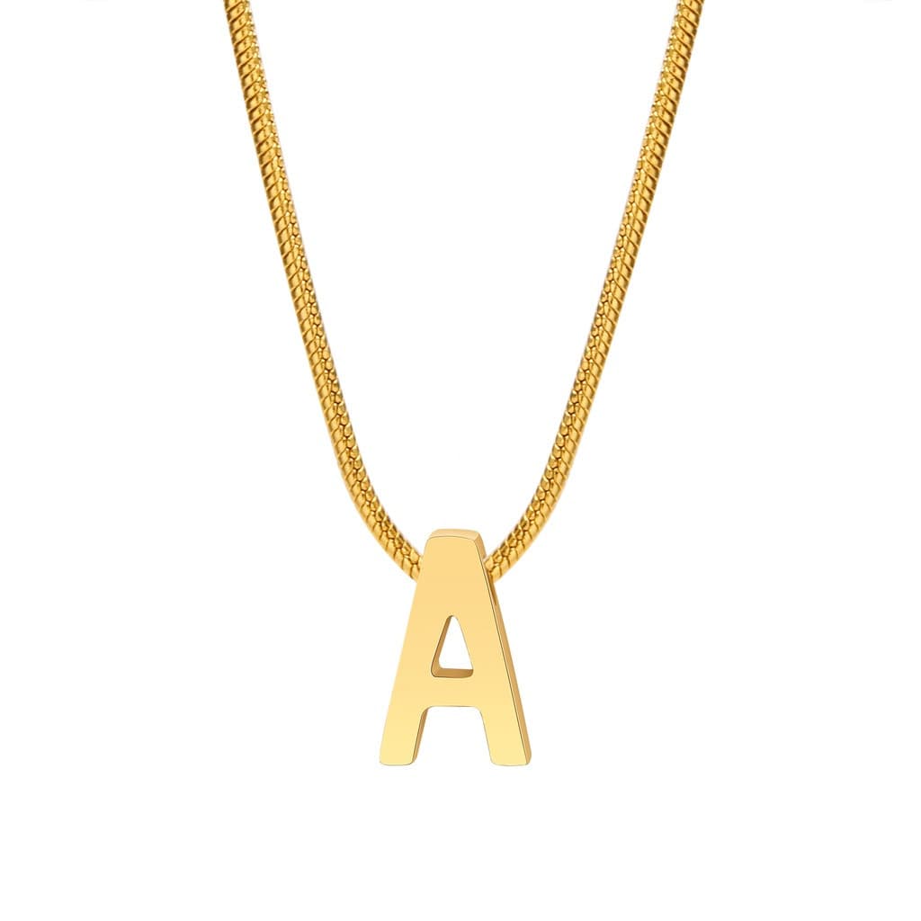 Pingente de Ouro Vnox para Mulheres, Colar de Letras em Aço Inoxidável, Presente de Aniversário