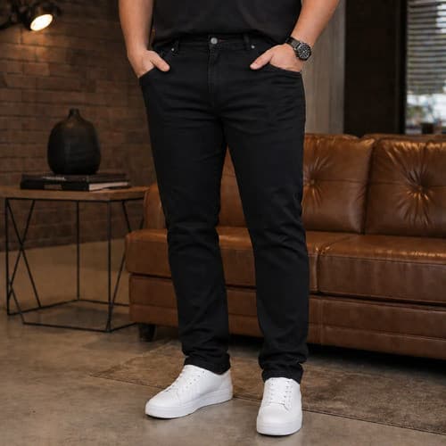 Calca Masculina Skinny Premium Sarja Elastano Confortável