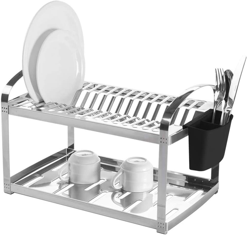 Escorredor de Louças para 12 pratos Inox com Escorredor de Talheres Suprema 2099112 Brinox