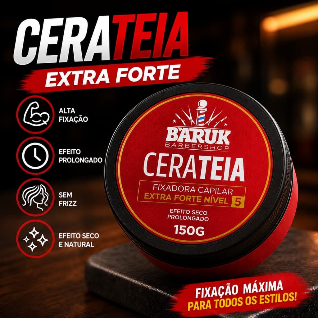 Cera Pomada Modeladora Efeito Teia 80g 150g Extra Forte Gel Cabelo Fixadora Sem Frizz Prolongado
