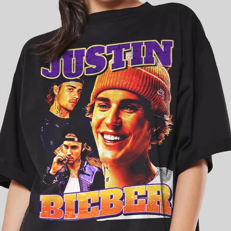 Camiseta Unissex Algodão Justin Bieber 90' Vintage 100% algodão