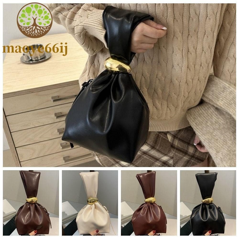 Bolsa Clutch De Couro PU MAOYE66 , De Noite Para Festa Estilo Coreano De Cor Sólida Plissada