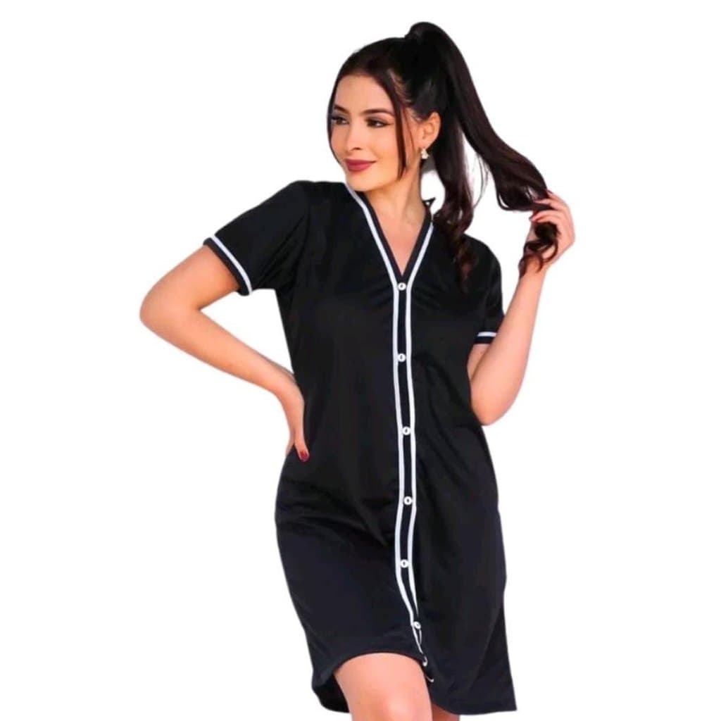 Pijama Camisola Para Dormir Meia Botão Abertura Frontal Confortável Pós Cirúrgico Maternidade