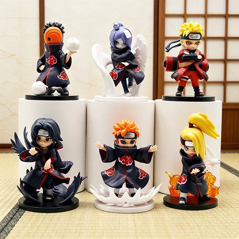 6 Pçs Naruto Shippuden Akatsuki Batalha Figuras De Ação Modelo Boneca Brinquedo Estatuetas Colecionáveis Fãs Presente
