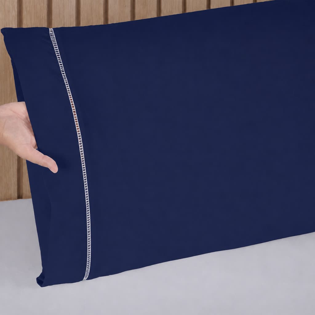 Par de Fronhas 400 Fios Ponto Palito Capa Para Travesseiro de Alta Qualidade Muito Macia 50 x 70 cm