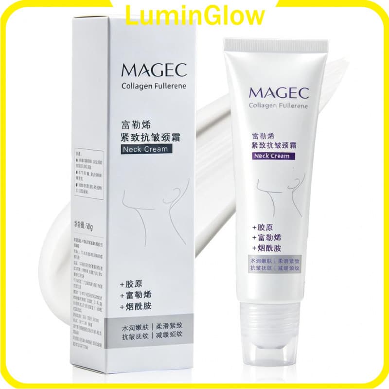 Creme Mágico para Pescoço com Colágeno e Fullerene, Creme Magec, Creme Firmador e Tensor para Pescoço com Pele Flácida,