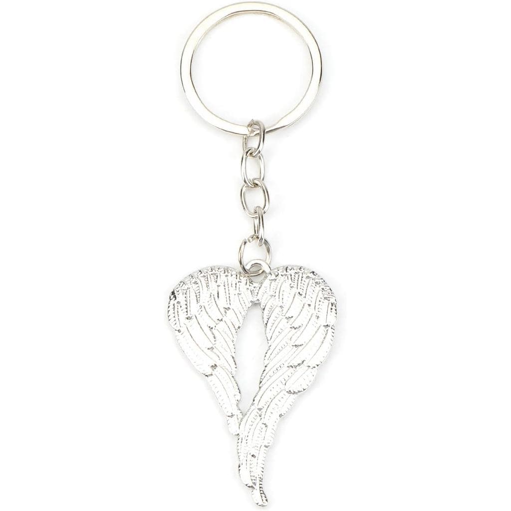 Chaveiro Asa de Anjo para Homens, Chaveiro de Metal Prateado com Asas, Presente para Cristãos