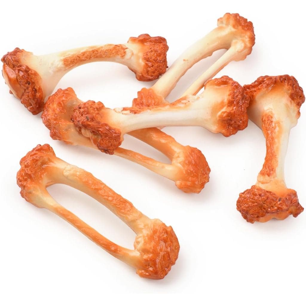 6 peças de osso de perna de frango artificial, osso de asa de frango falso, comida frita realista para adereços de fotog