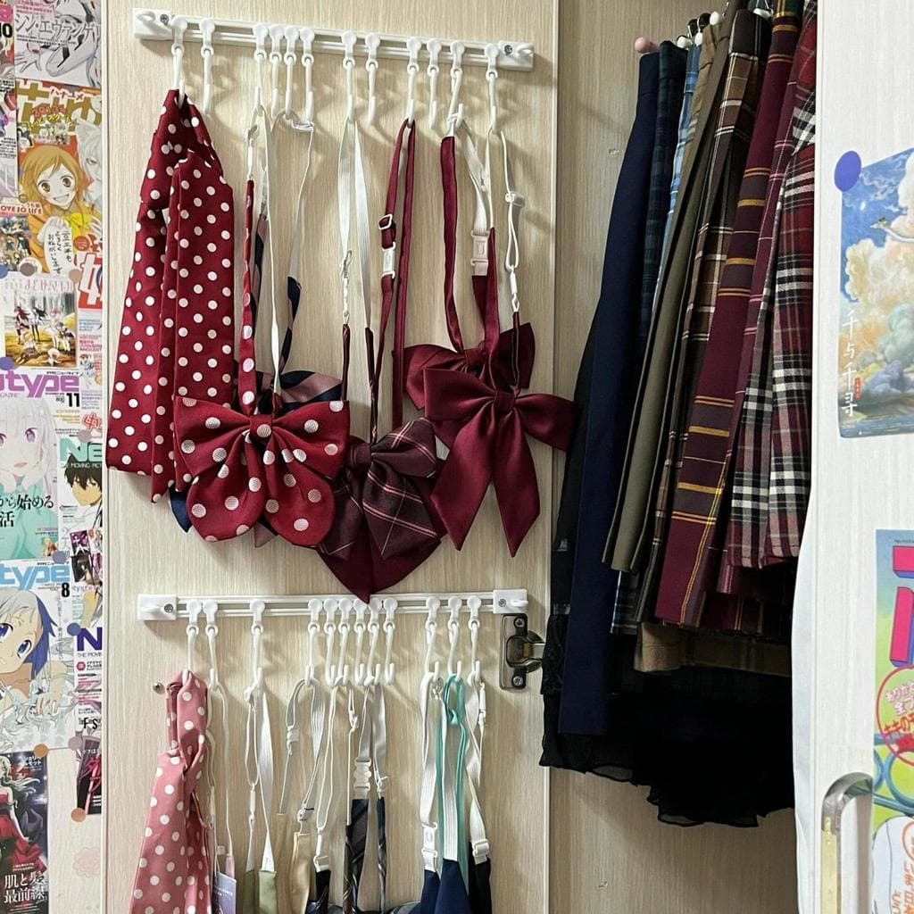 Jk laço rack de armazenamento uniforme gravata exibição rack cinto lenço de seda organizador cabide guarda-roupa armazen