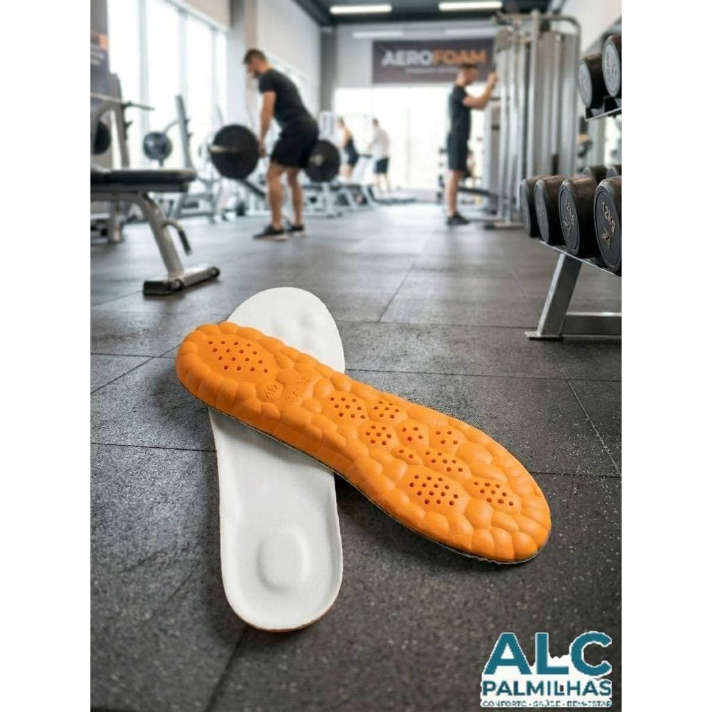 Palmilha 4D Ultra Confortável Absorve Impacto Macia e Respirável,laranja 4d