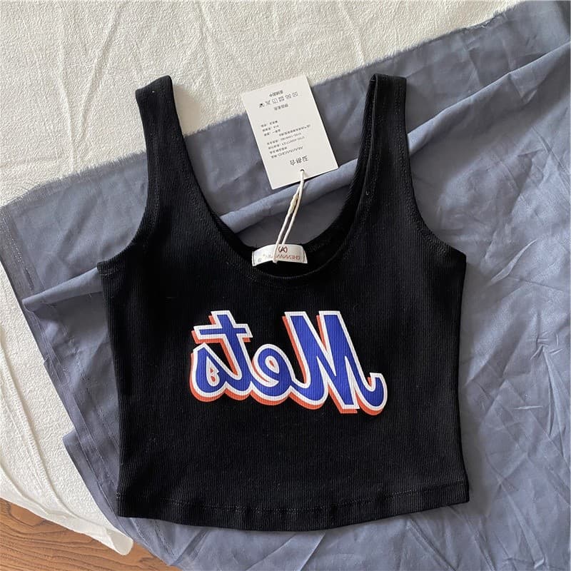 Menina quente camisola feminina verão fino-ajuste sem mangas camiseta ins na moda cintura alta curto umbigo recortado es