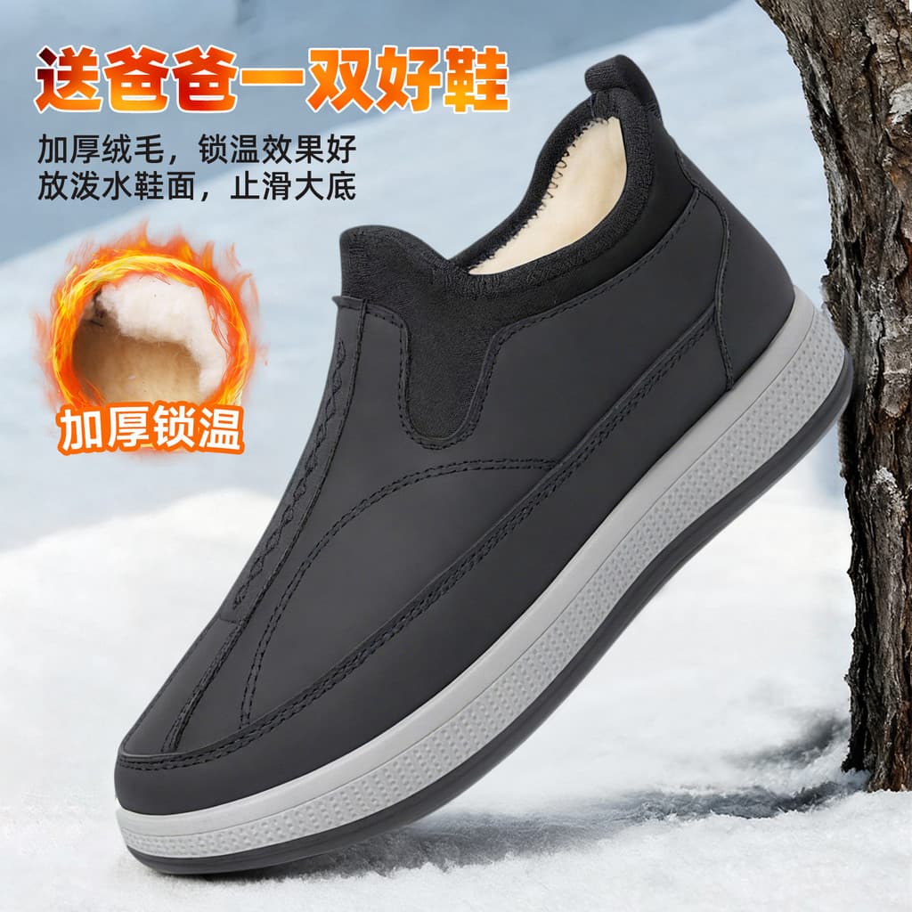 Sapatos de algodão masculinos inverno novo estilo velho pequim sapatos de pano velo engrossado botas de neve casuais hom