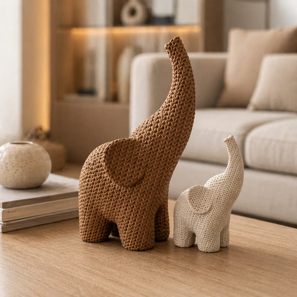 Kit Elefantes Decorativos Luxo Moderno Escultura Premium Sala Quarto Elegante Sofisticado Decoração Casa