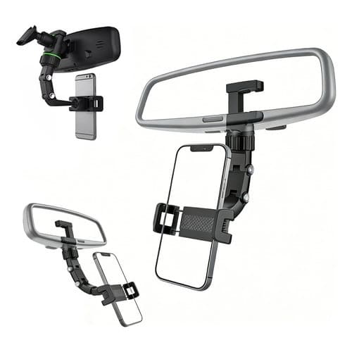 Suporte De Celular Para Carro Retrovisor Espelho 360º