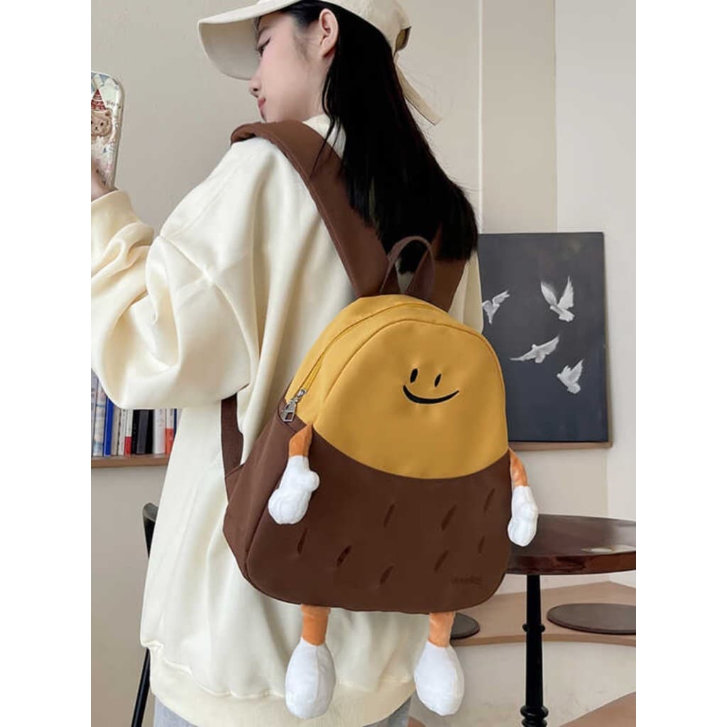 Novo bonito batata doce mochila passeio engraçado feio bonito estudante mochila crianças dos desenhos animados leve moch