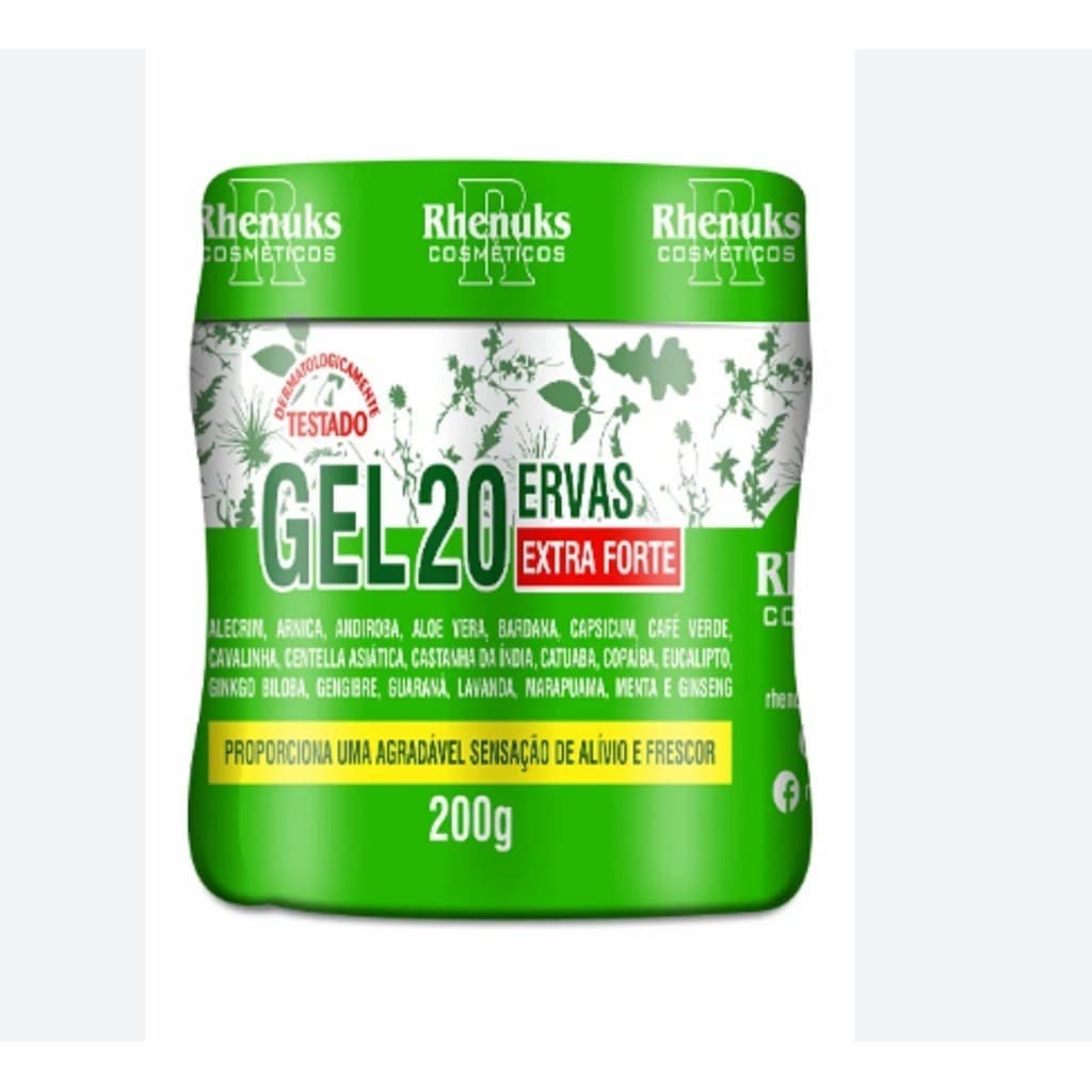 Gel Massageador 20 Ervas Extra Forte 200g - Rhenuks