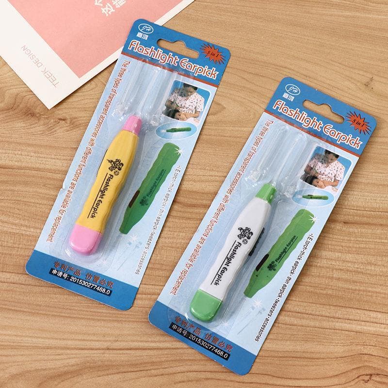 Colher luminosa para escolher orelhas, com luz, adulto, bebê, criança, bebê, colher para escolher orelhas, limpador, col