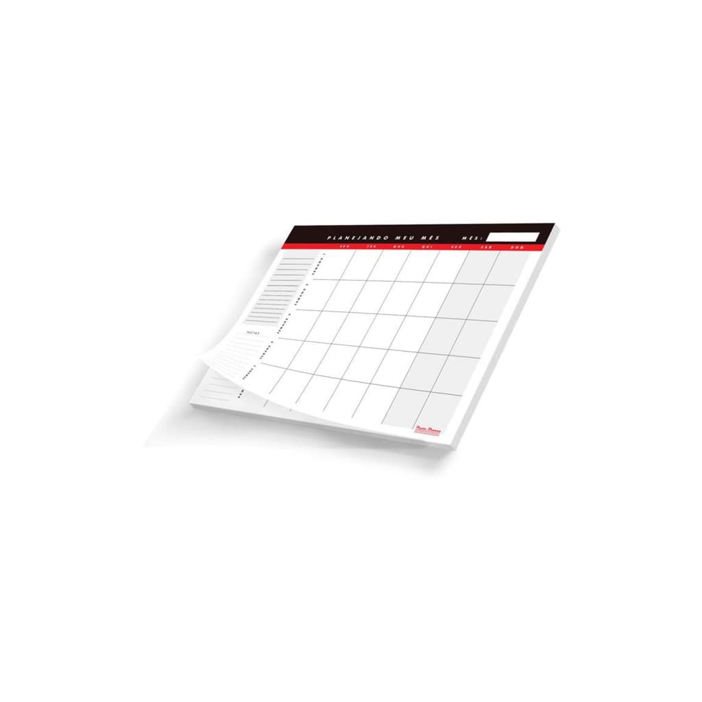 Agenda e Planner Permanentes Mensal de Mesa 20 Folhas - Marca Pauta Branca