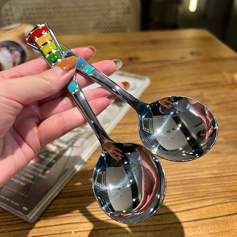 [Modelo recomendado do próprio chefe lindo] Colher infantil de aço inoxidável 18/10 mais comer colher de sopa para beber