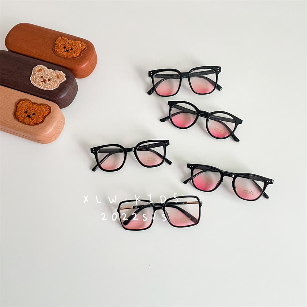 Estilo Blush ~ estilo influenciador óculos de sol infantis exclusivos moda bebê menina gradiente rosa All-Match protetor