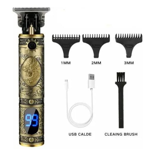 Máquina De Cortar Cabelo Dragão Recarregável USB Profissional Metal