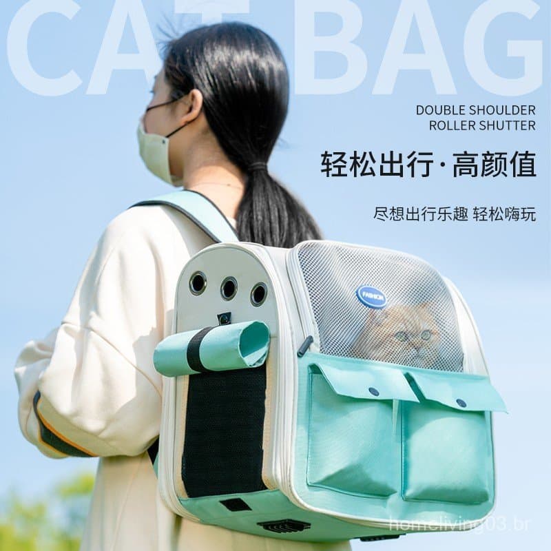 Mochila Transportadora para Gatos, Portátil para Uso Externo, Pode Ser Carregada na Mão ou no Ombro, Adequada para Todas