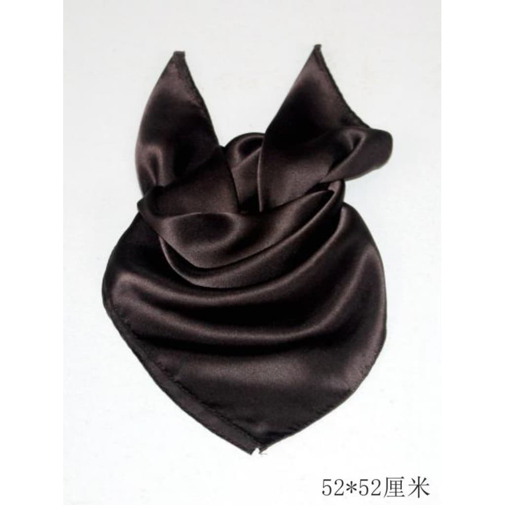 Lenço de seda clássico marrom Chocolate café puro cor lisa pequeno médio quadrado 52/65cm lenço de seda cabeça acessório