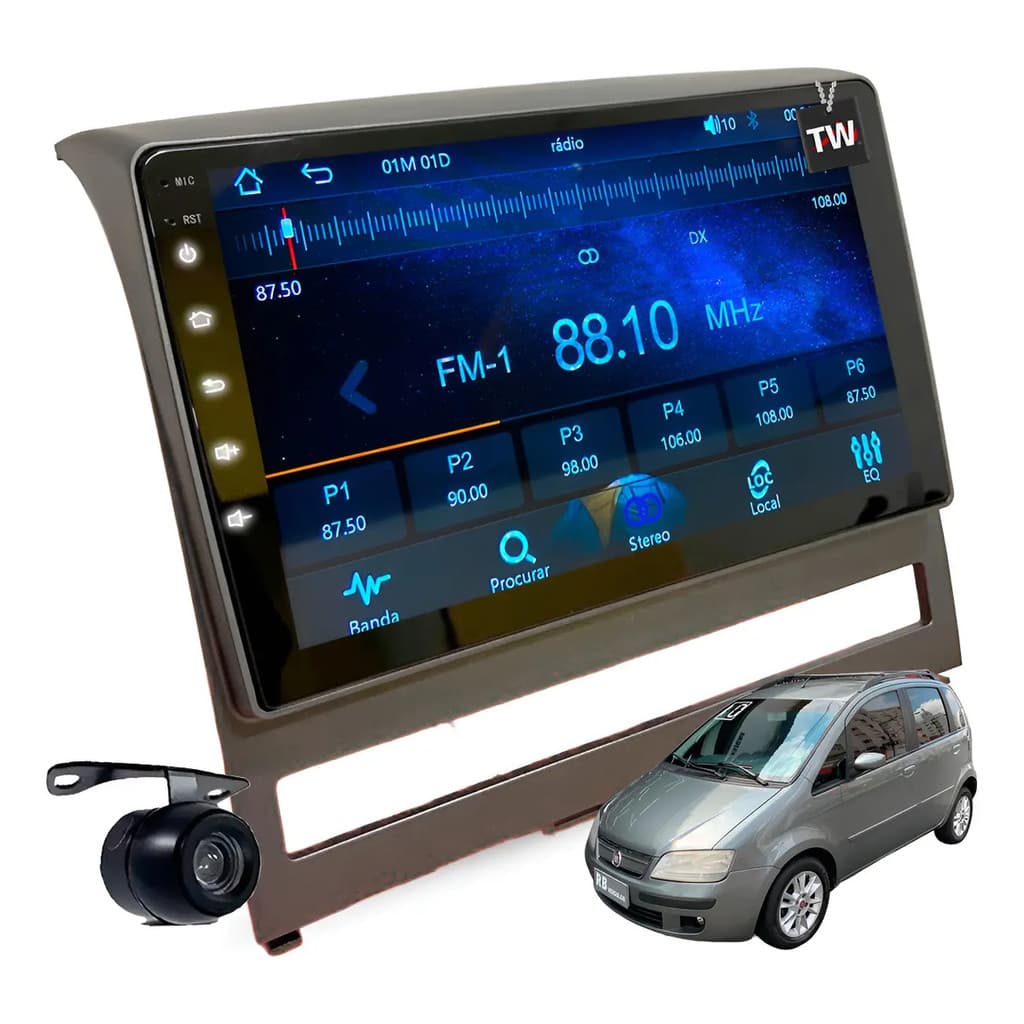 Multimídia Mp10 Fiat Idea 2006 À 2011 Grafite Carplay Gps