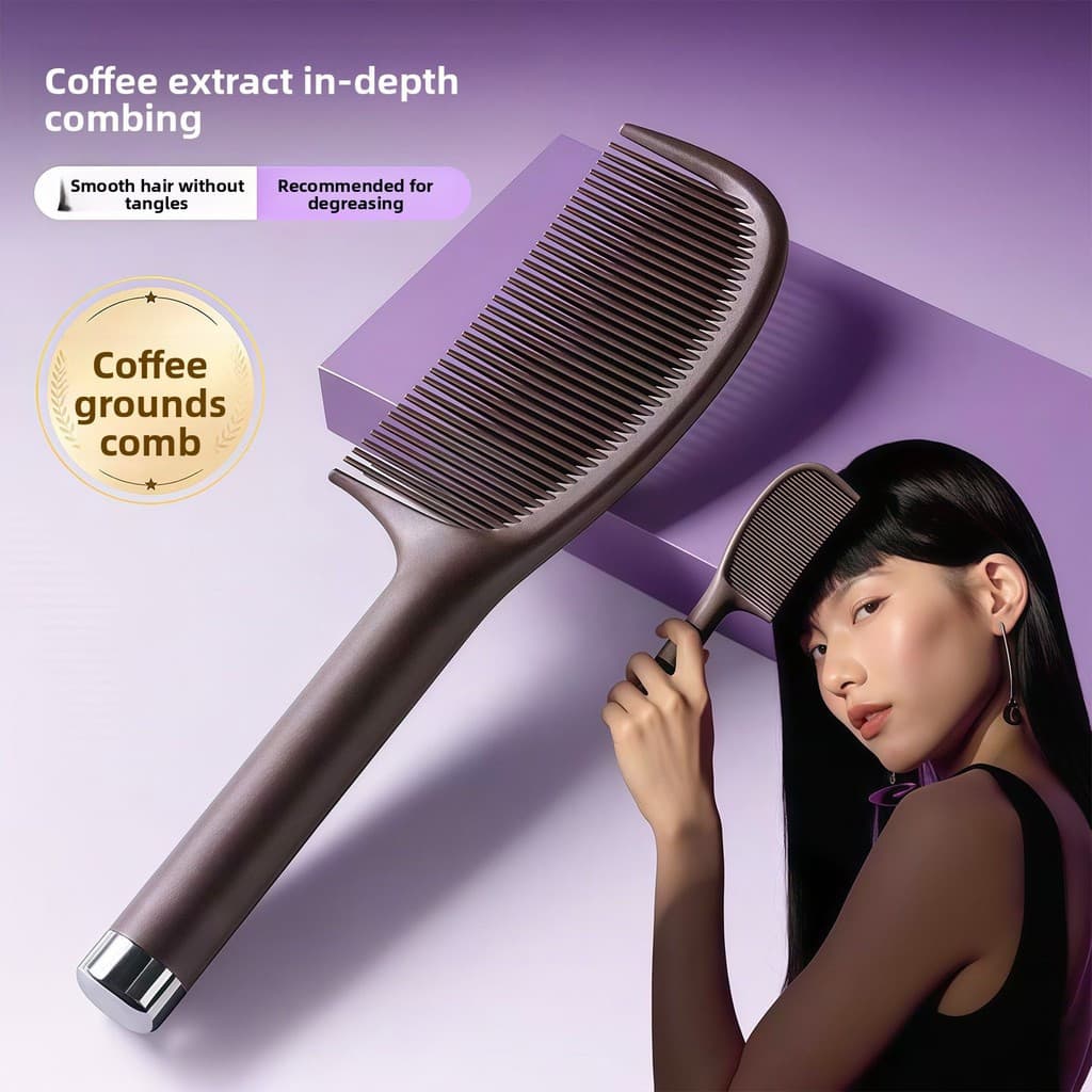 Pente de cabelo macio com textura de borra de café, antiestático, sem nós, pente suave para crianças e meninas.