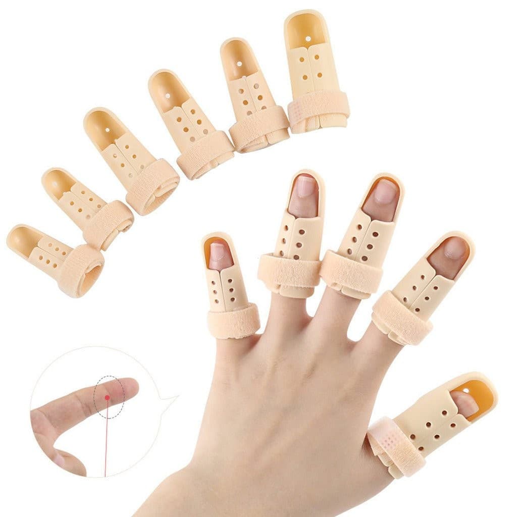 Conjunto de 5 peças de tala corretiva para dedos, suporte de plástico para cotovelo, tala para lesões nos dedos, proteto