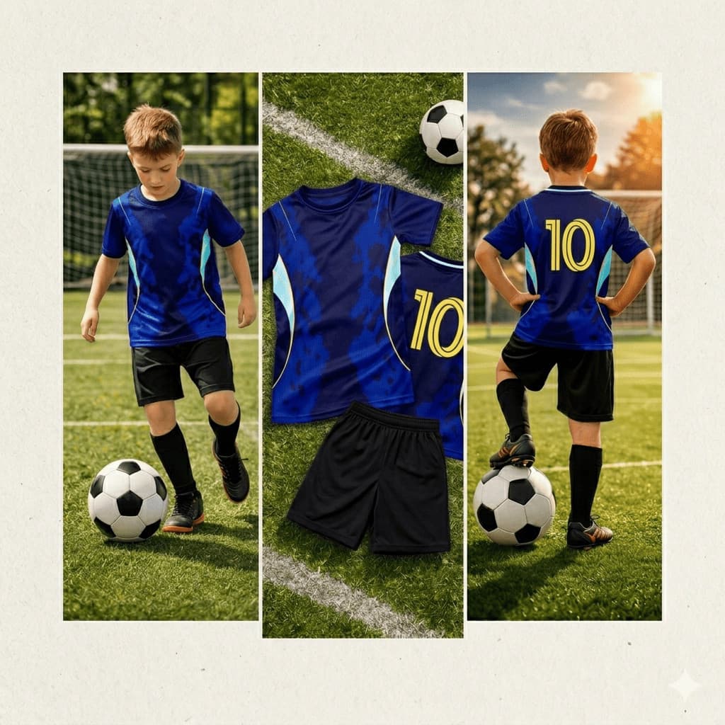 LIQUIDAÇAO Oferta Kit Esportivo Infantil Visual Time Camisa e Short Para Jogo Leve Atividades Promoção