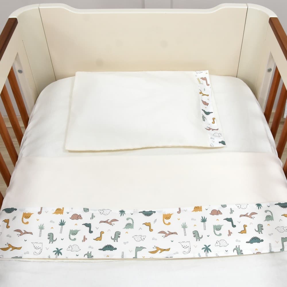 Jogo de lençol 03 peças Vira Estampado Dino Joy Palha