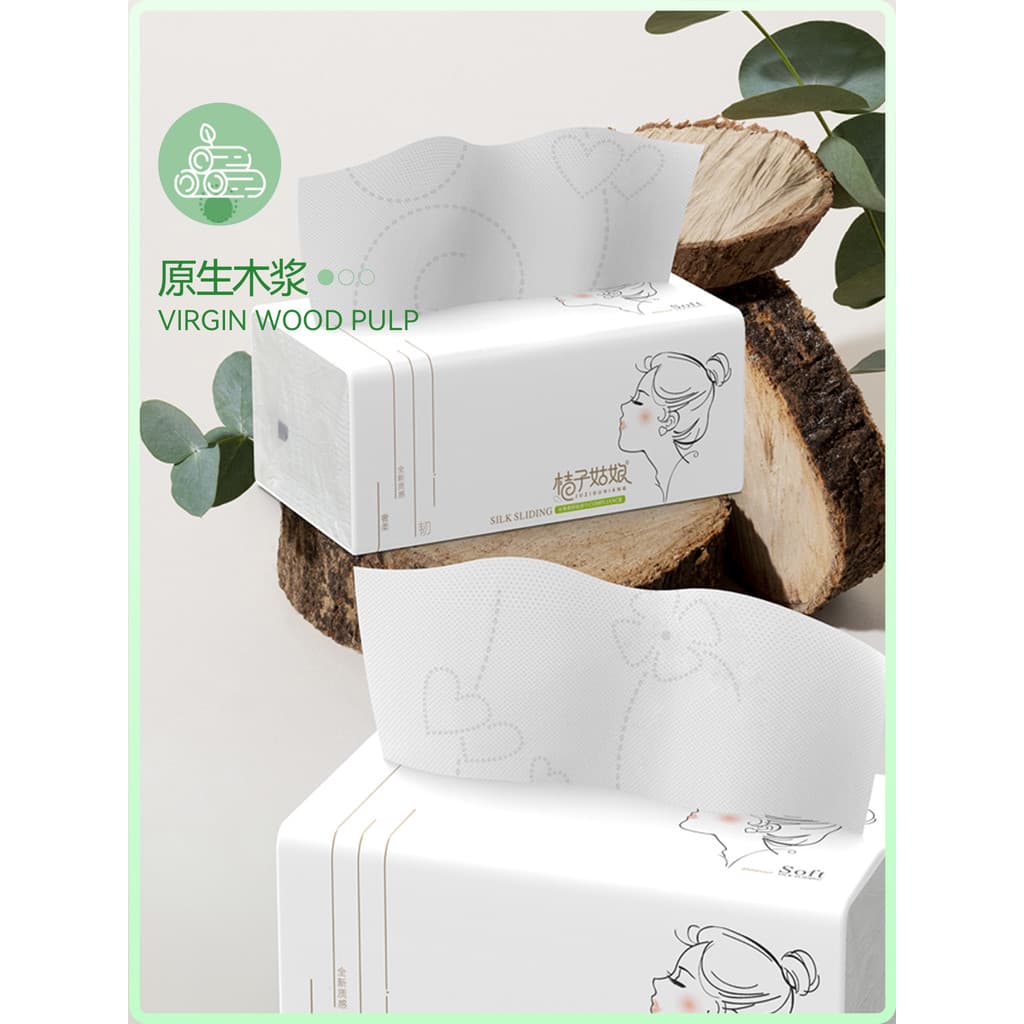 Laranja menina grande pacote de papel desenho atacado Extra grande guardanapo grosso 5 camadas papel tecido doméstico us