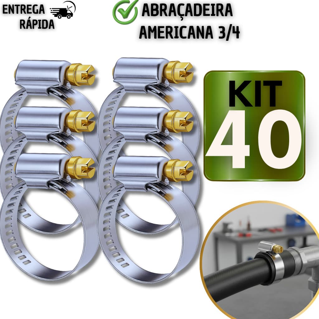 Abraçadeira Aço 3/4 Reforçada Mangueira Gás Jardim Americana