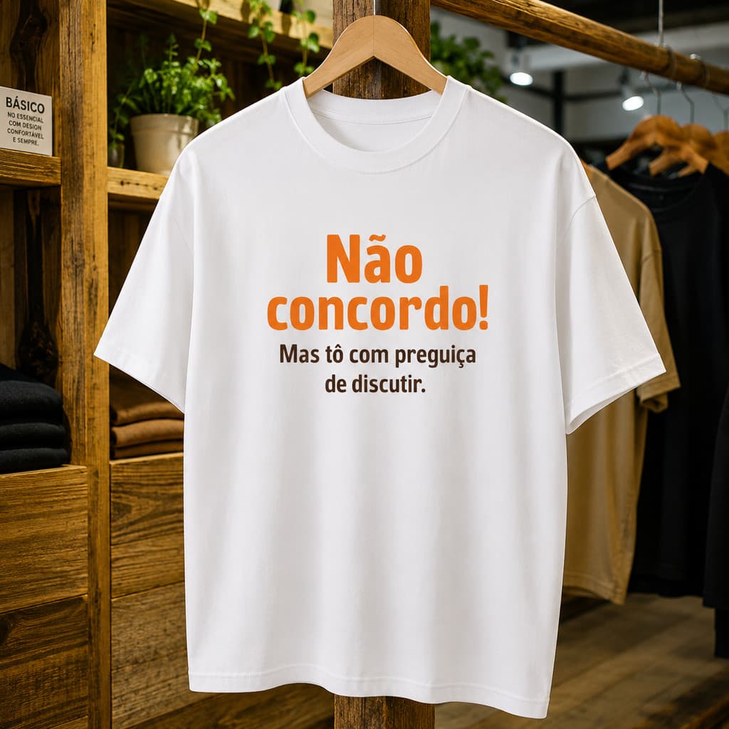 Camiseta Feminina Frase Engraçada Divertida Casual Meme Humor Look Urbano Fashion Algodão Premium Gola Redonda