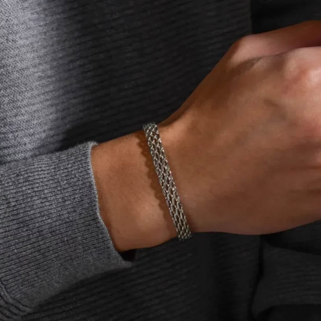 Pulseira Masculina Minimalista em Aço Inox Ajustável