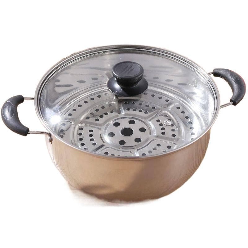 Panela de sopa espessada de aço inoxidável, panela antiaderente, panela de sopa, mingau doméstico, quente prática