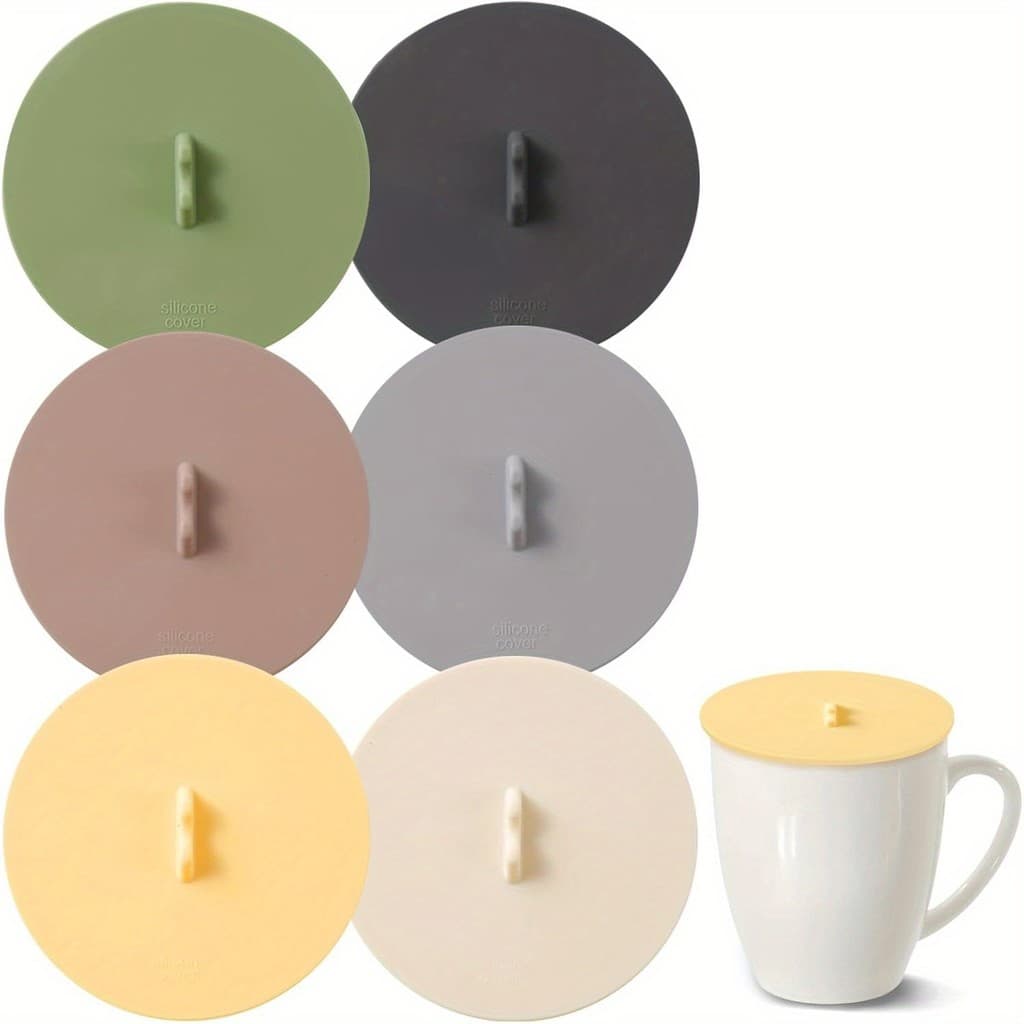 6 Tampas De Silicone Dos Pces Para Copos , Capas De Copo De 3.9in/10cm Bebidas Capa De Caneca Reutilizável