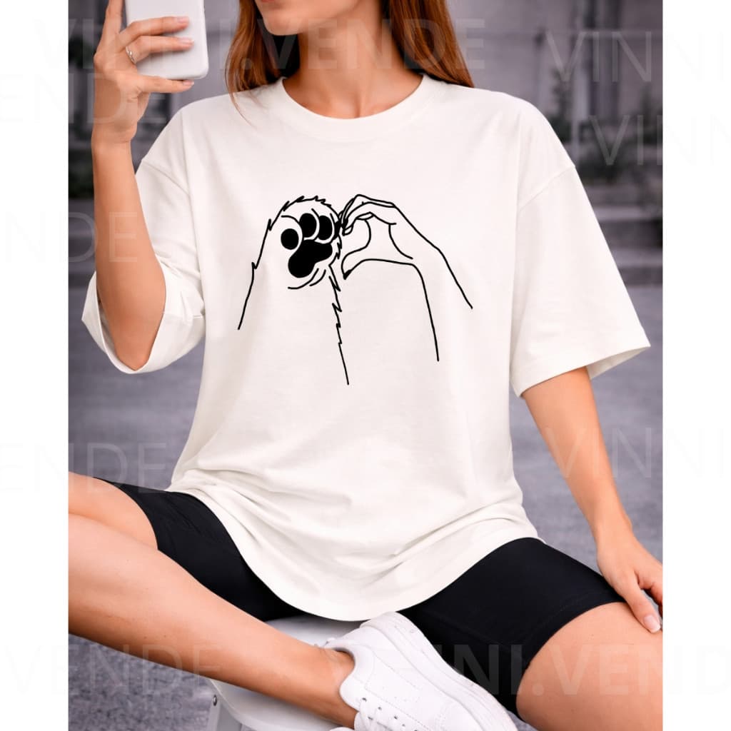 Camiseta Gato Minimalista Fofa Estampa Linha Casual Premium Conforto Top