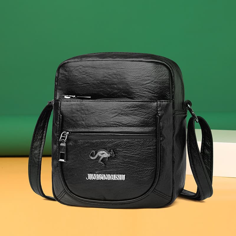 Retro saco de couro macio senhoras 2024 novo estilo de um ombro mensageiro pequeno quadrado saco na moda All-Match mãe s
