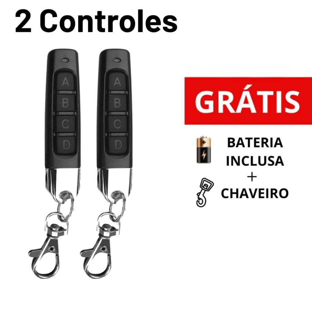 Controle Remoto para Portão Eletrônico Elétrico Universal Automático 433 Mhz Slim 4 em 1