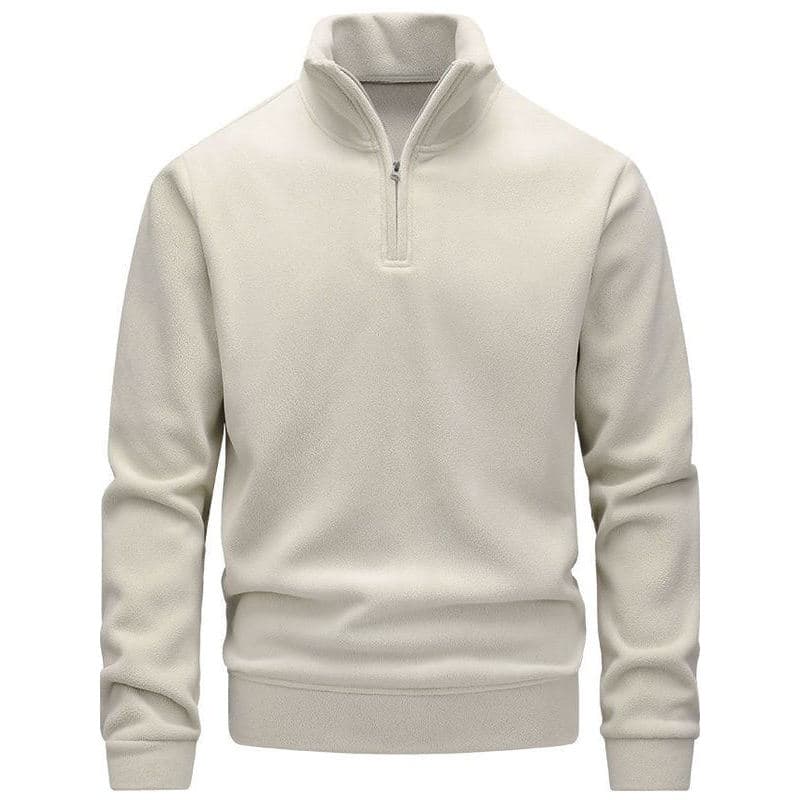 Outono inverno novo estilo masculino Polar velo moletom masculino gola alta meio zíper de manga comprida Swe