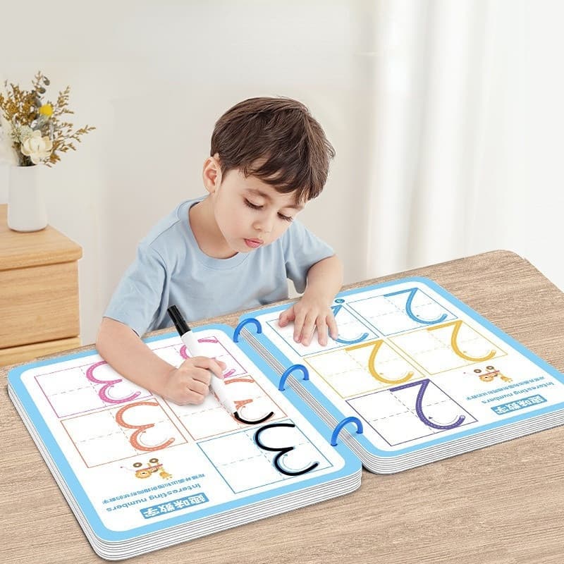 Livro De Trabalho De Traços Mágicos Para Crianças , Escrevendo Brinquedos Educativos Pré-Escolares Apontam Treinamento D