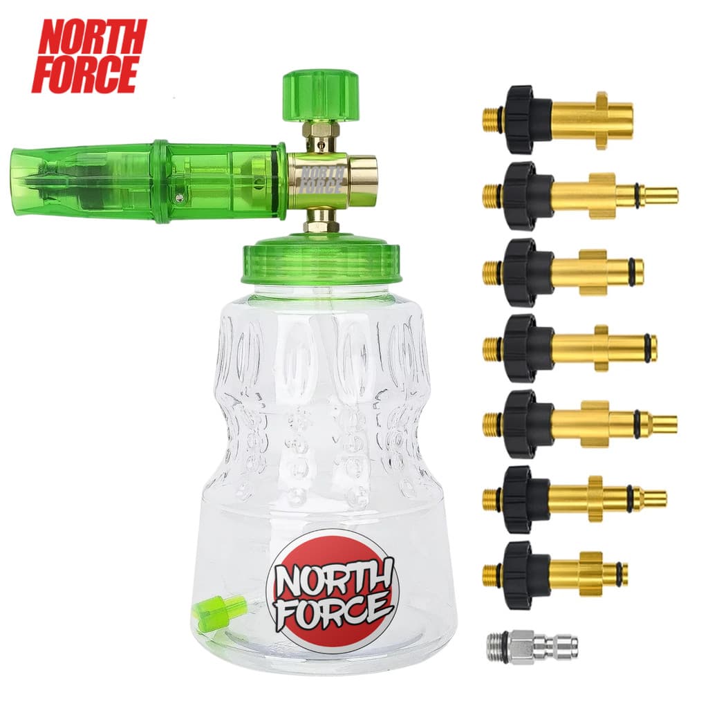 Canhão de Espuma Premium Chantilly Lavagem de Carros – Alumínio, Snow Foam, Verde 1L North Force