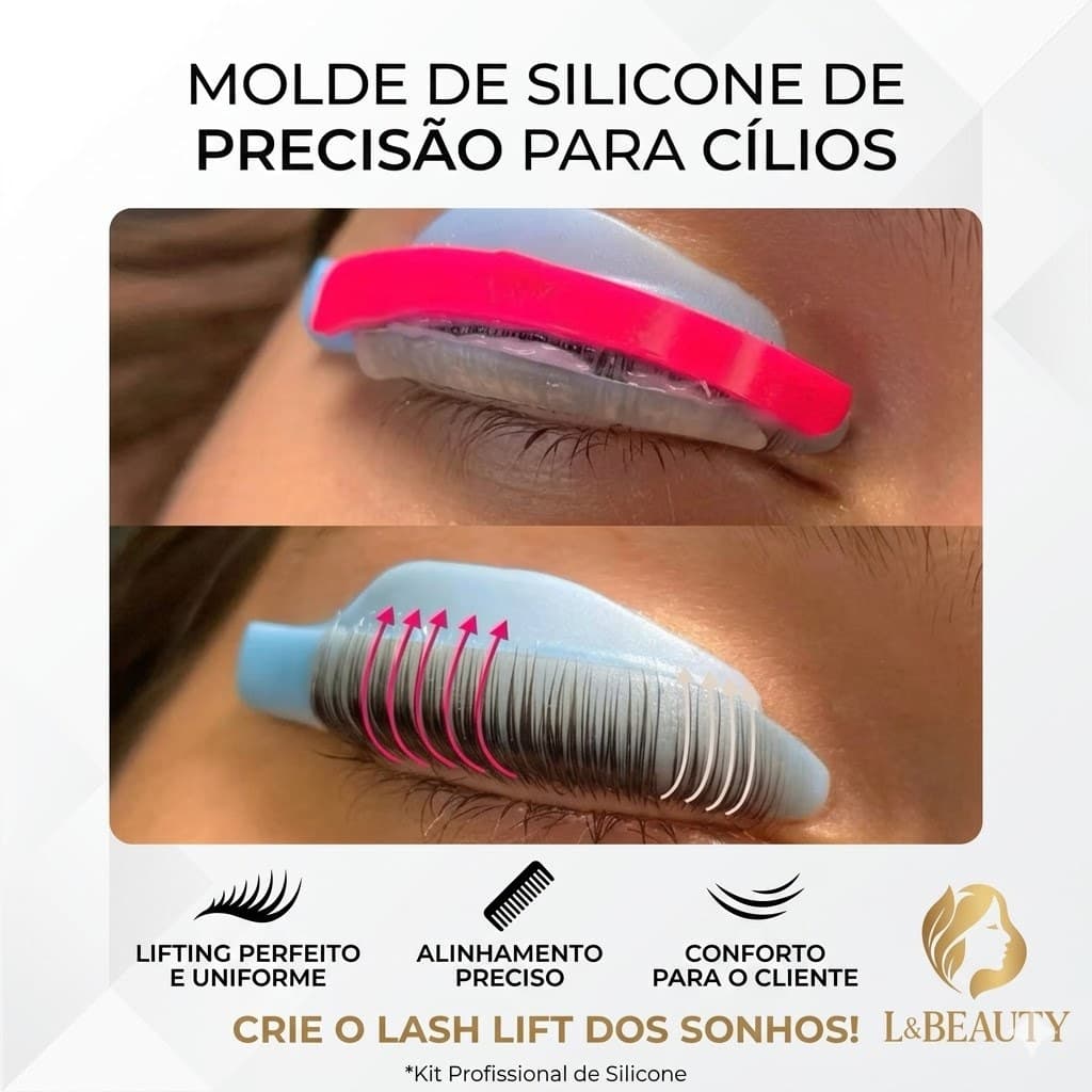 Kit Com 5 Pares Com Molde De Silicone Para Lash Lifting Cílios