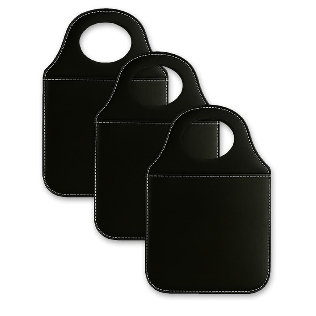 Kit Lixeira de Carro Couro Sintético Reforçado Organizador Automotivo Alça Porta Objetos Universal