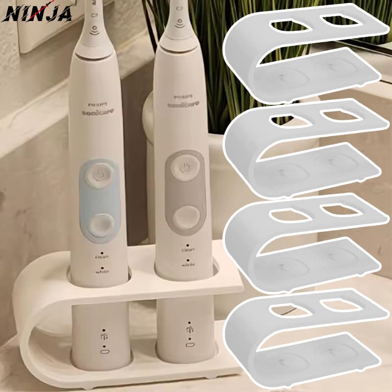 [Extreme] Suporte Para Escova De Dentes Branca Minimalista De 2 A 1 Unidade-Organizador De Banheiro-Orifício Duplo , Fur