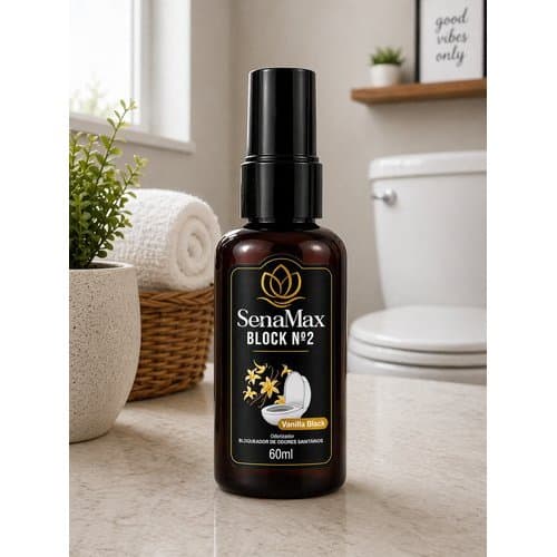 Bloqueador Odores Sanitário Vanilla Black 60ml Fragrância Suave Compacto Eficaz