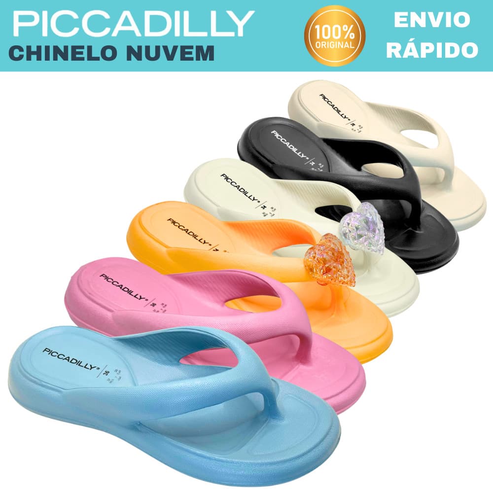 Chinelo Piccadilly Marshmallow 248001 Nuvem Ortopédico Casual com Conforto Extra e Palmilha Macia